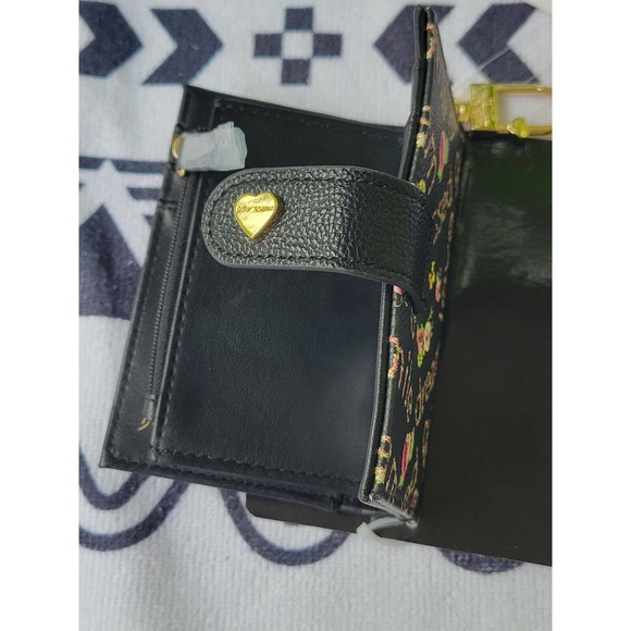 Betsey Johnson Blessed Rose Wallet - Trifold- Black MULTI FLORAL PRINT -NWT - Picture 6 of 6